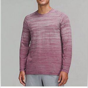 lululemon athletica Men's Long Sleeve Shirt - Heathered Pink